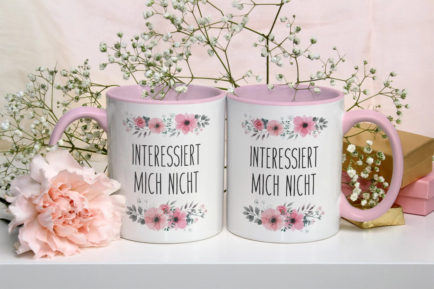 Tasse - Interessiert Mich Nicht - Blumig 4 Tasse - Interessiert Mich Nicht - Blumig – Bild 4