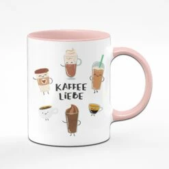 Tasse - Kaffee Liebe Kaffeesorten 14 Tasse - Kaffee Liebe Kaffeesorten -Becher Geschäft Kaffee2 rosa vorne 318660