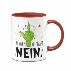 Grinch Tasse - Bevor Du Fragst NEIN (Mittelfinger) -Becher Geschäft bild grinch tasse bevor du fragst nein mittelfinger 930644