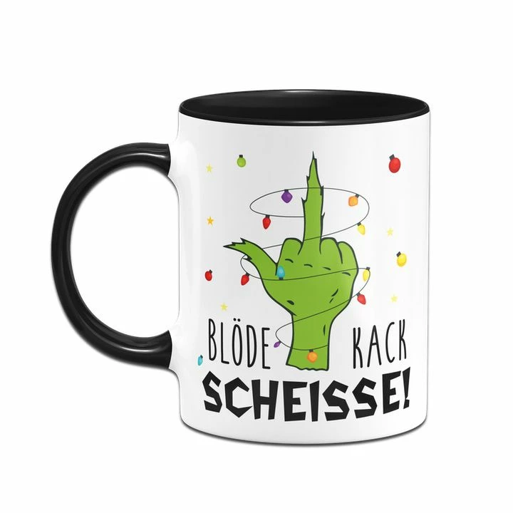 Grinch Tasse - Blöde Kackscheisse (Mittelfinger) 2 Grinch Tasse - Blöde Kackscheisse (Mittelfinger) – Bild 2