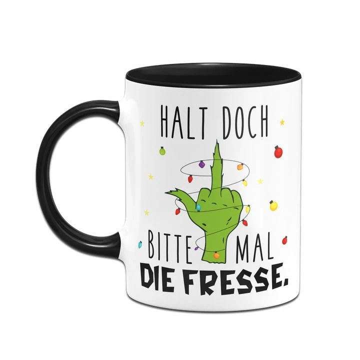 Grinch Tasse - Halt Doch Bitte Mal Die Fresse. (Mittelfinger) 4 Grinch Tasse - Halt Doch Bitte Mal Die Fresse. (Mittelfinger) – Bild 4