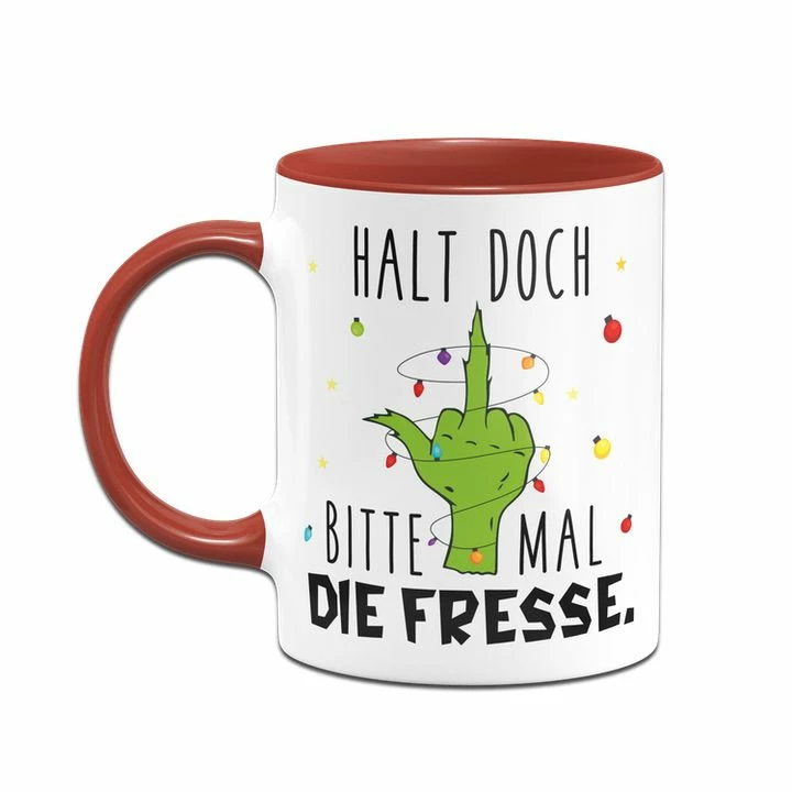 Grinch Tasse - Halt Doch Bitte Mal Die Fresse. (Mittelfinger) 8 Grinch Tasse - Halt Doch Bitte Mal Die Fresse. (Mittelfinger) – Bild 8