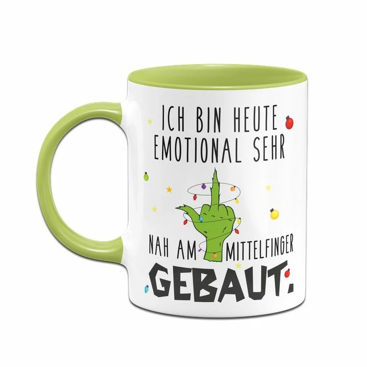 Grinch Tasse - Ich Bin Heute Emotional Sehr Nah Am Mittelfinger Gebaut (Mittelfinger) 2 Grinch Tasse - Ich Bin Heute Emotional Sehr Nah Am Mittelfinger Gebaut (Mittelfinger) – Bild 2