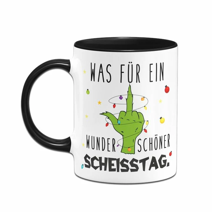 Grinch Tasse - Was Für Ein Wunderschöner Scheisstag. (Mittelfinger) 2 Grinch Tasse - Was Für Ein Wunderschöner Scheisstag. (Mittelfinger) – Bild 2