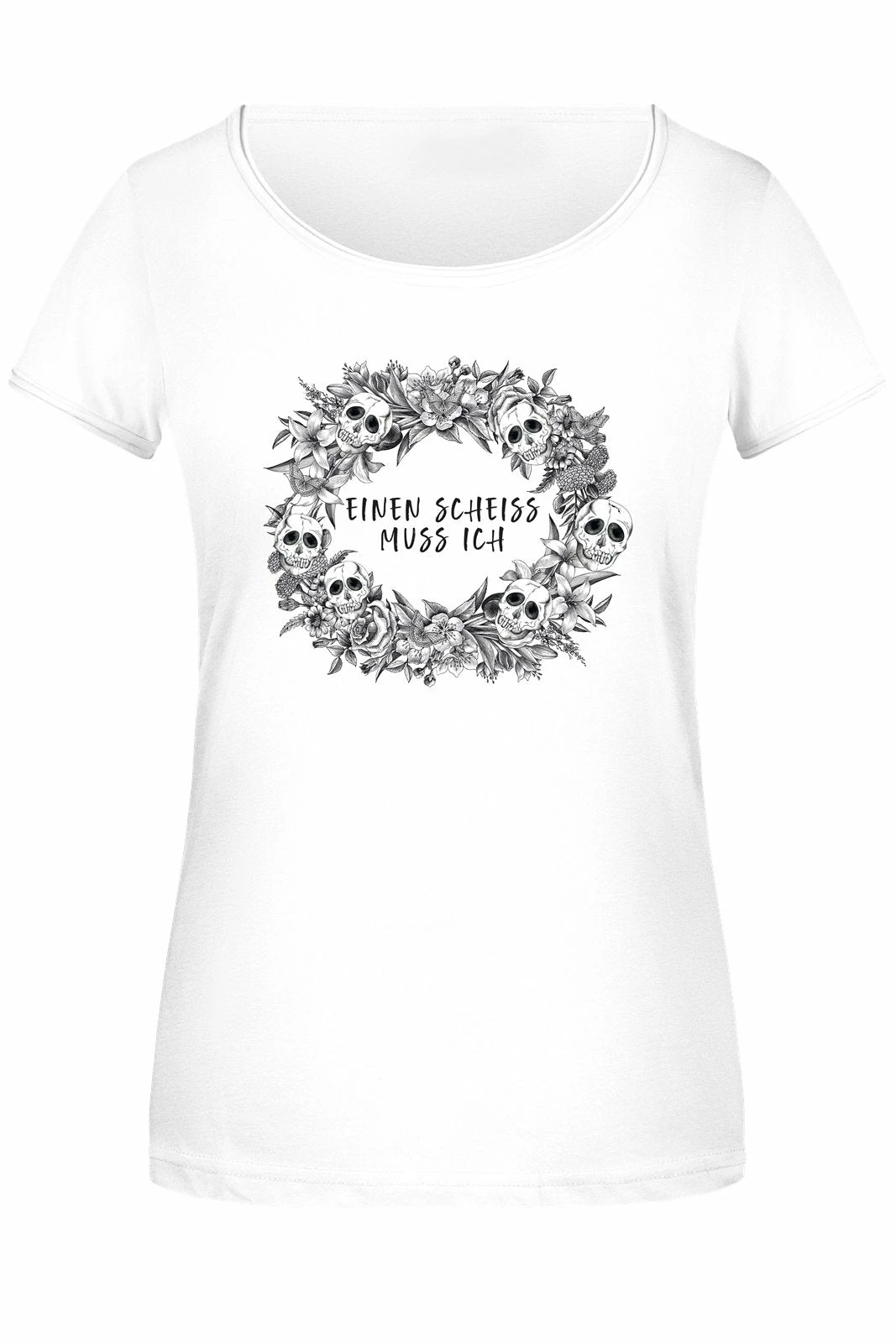 T-Shirt Damen - Einen Scheiss Muss Ich - Skull Statement 4 T-Shirt Damen - Einen Scheiss Muss Ich - Skull Statement – Bild 4