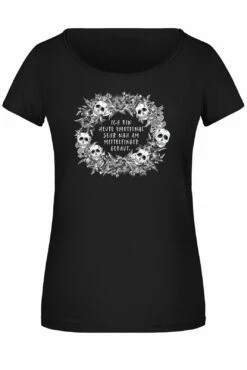 T-Shirt Damen - Ich Bin Heute Emotional Sehr Nah Am Mittelfinger Gebaut. - Skull Statement