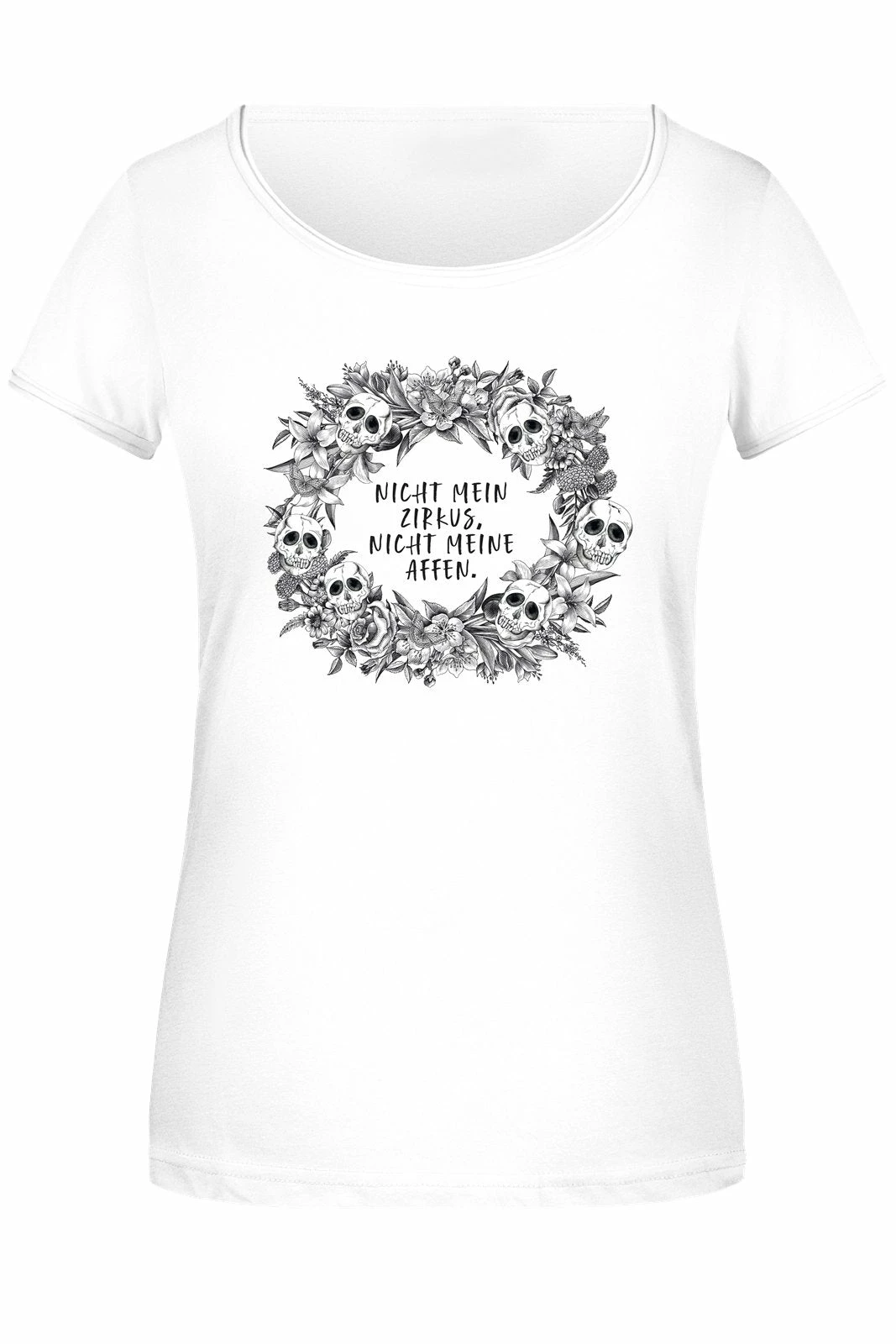 T-Shirt Damen - Nicht Mein Zirkus, Nicht Meine Affen. - Skull Statement 4 T-Shirt Damen - Nicht Mein Zirkus, Nicht Meine Affen. - Skull Statement – Bild 4