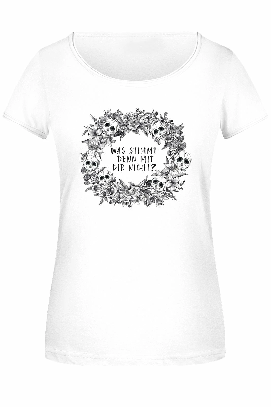 T-Shirt Damen - Was Stimmt Denn Mit Dir Nicht? - Skull Statement 4 T-Shirt Damen - Was Stimmt Denn Mit Dir Nicht? - Skull Statement – Bild 4