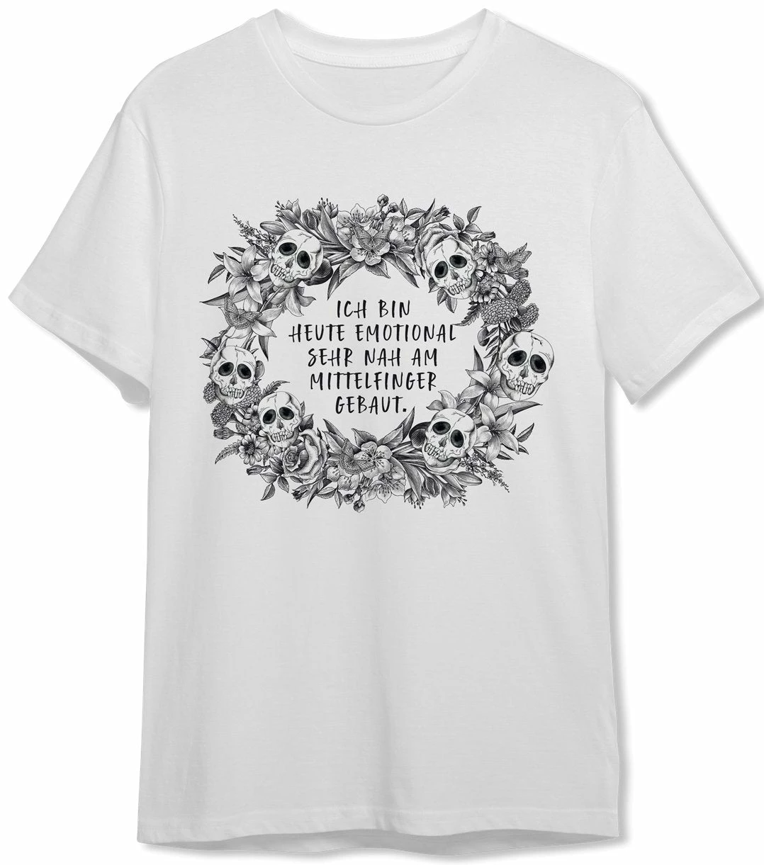 T-Shirt Herren - Ich Bin Heute Emotional Sehr Nah Am Mittelfinger Gebaut. - Skull Statement 4 T-Shirt Herren - Ich Bin Heute Emotional Sehr Nah Am Mittelfinger Gebaut. - Skull Statement – Bild 4