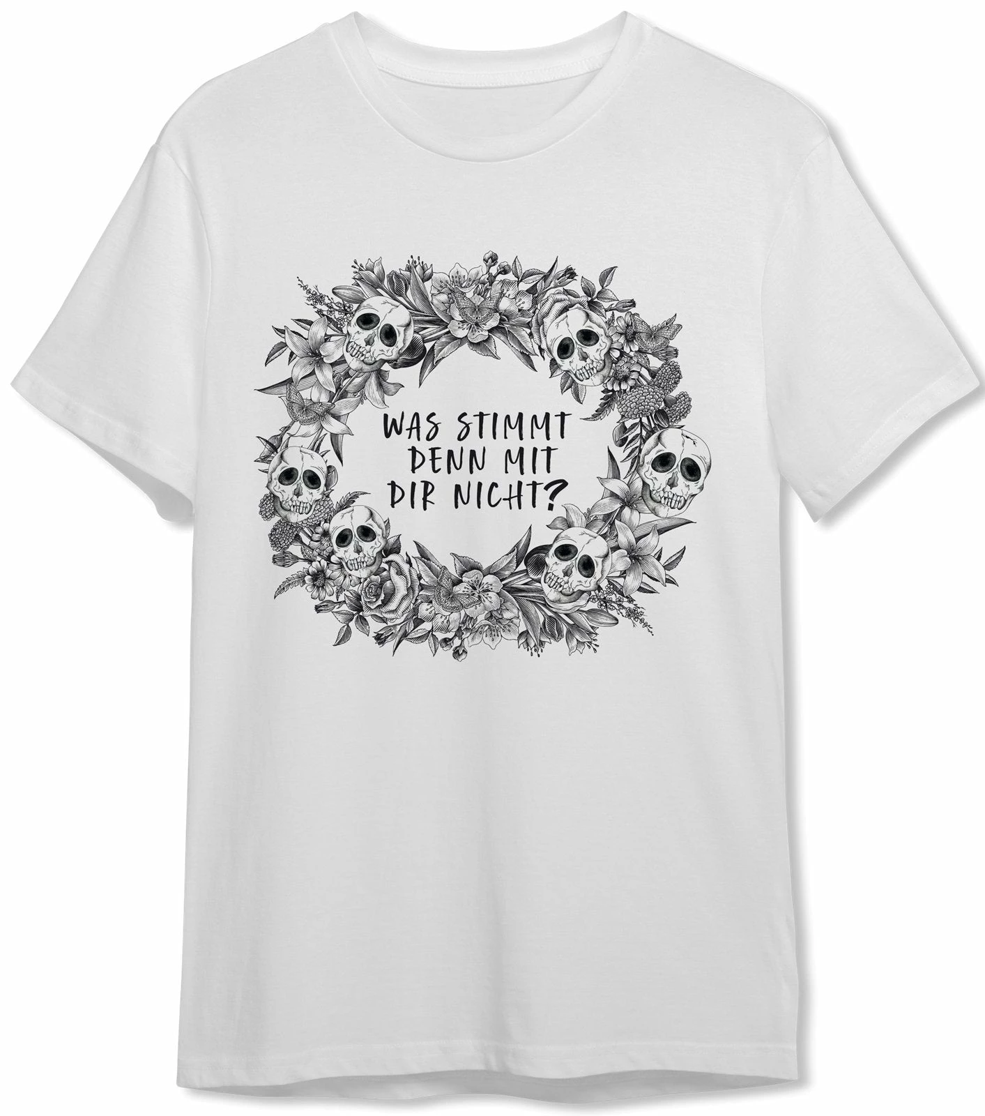 T-Shirt Herren - Was Stimmt Denn Mit Dir Nicht? - Skull Statement 4 T-Shirt Herren - Was Stimmt Denn Mit Dir Nicht? - Skull Statement – Bild 4