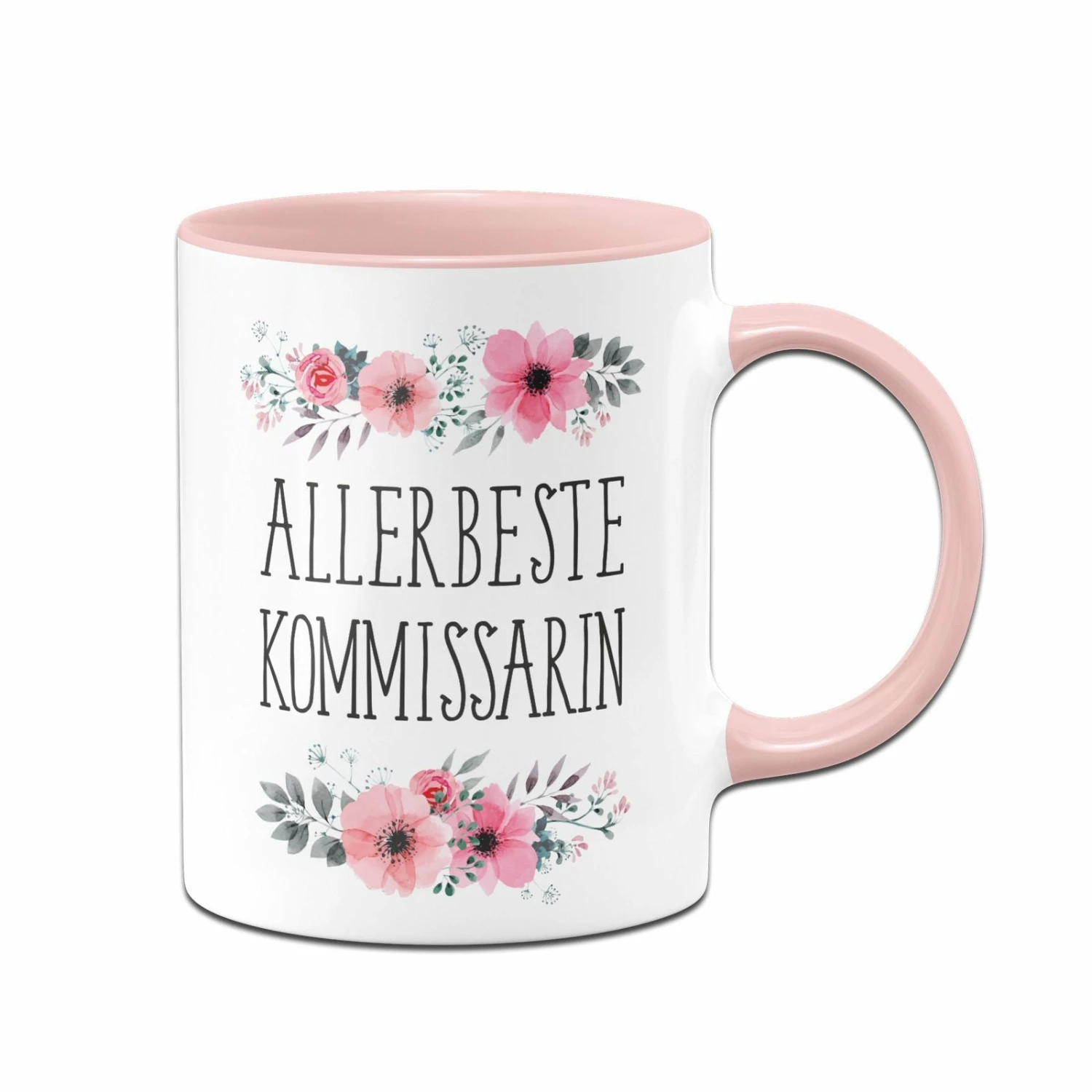 Tasse - Allerbeste Kommissarin - Blumig 1 Tasse - Allerbeste Kommissarin - Blumig