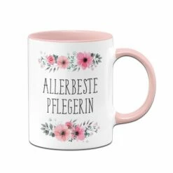 Tasse - Allerbeste Pflegerin - Blumig