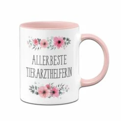 Tasse - Allerbeste Tierarzthelferin - Blumig