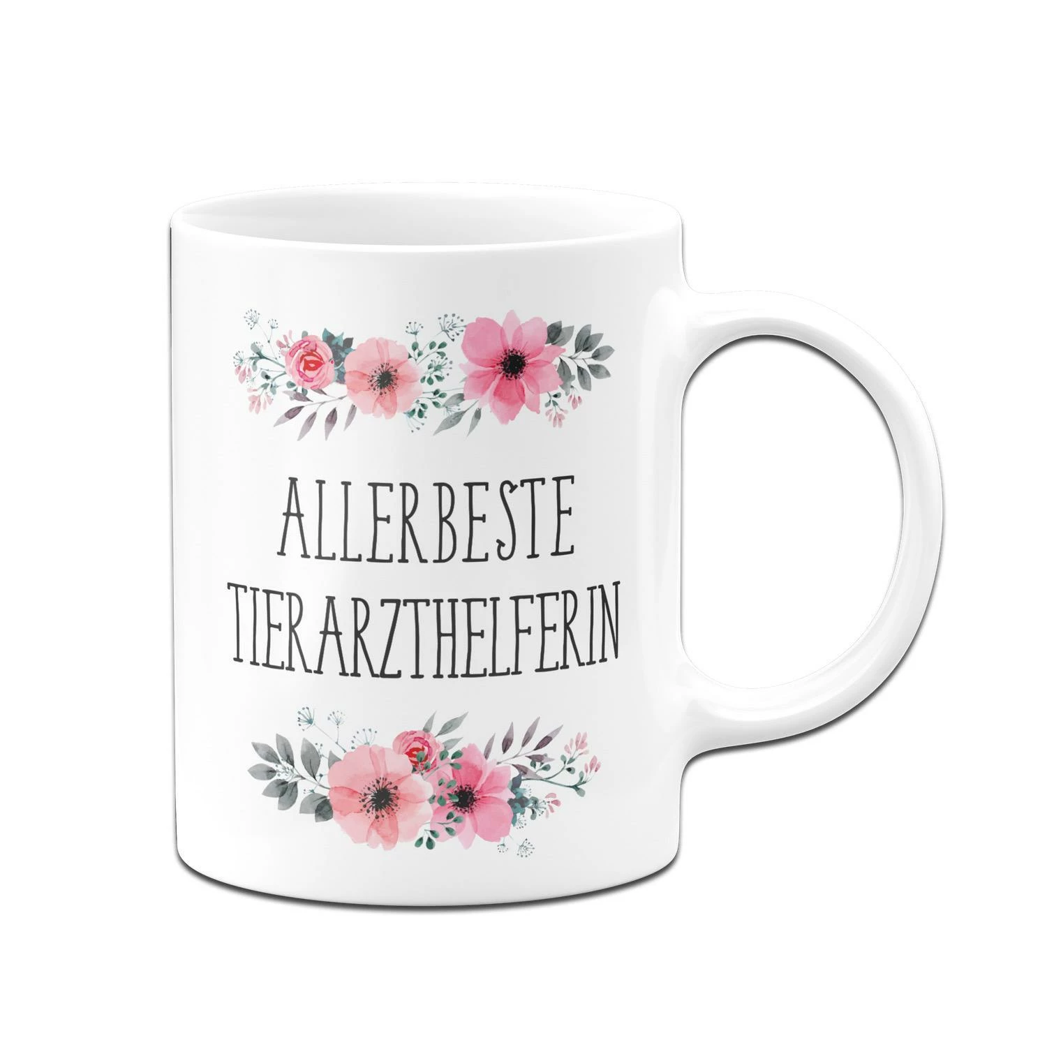 Tasse - Allerbeste Tierarzthelferin - Blumig 3 Tasse - Allerbeste Tierarzthelferin - Blumig – Bild 3
