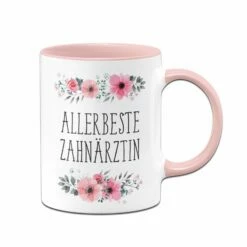 Tasse - Allerbeste Zahnärztin - Blumig