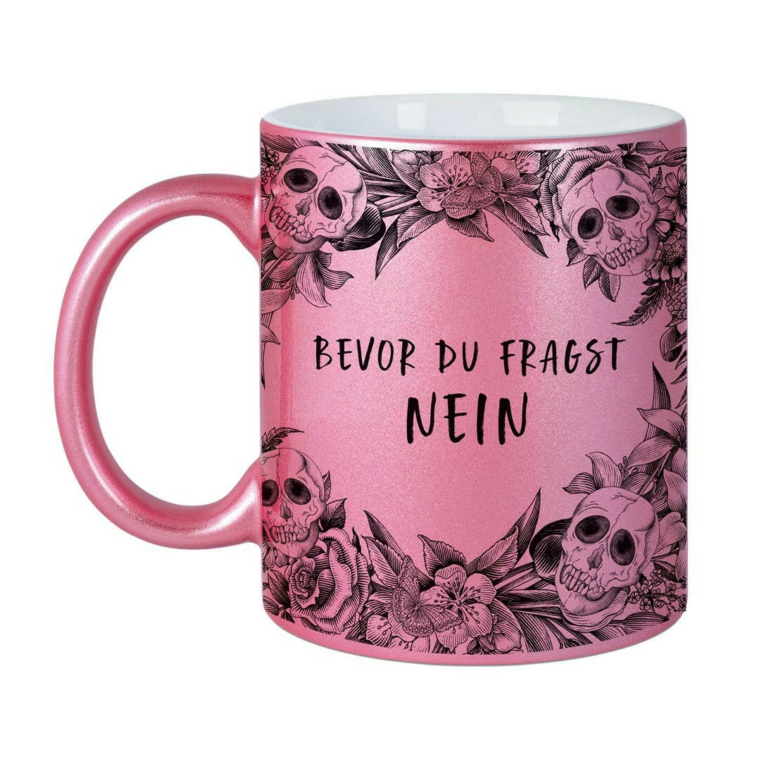 Tasse - Bevor Du Fragst Nein - Skull Statement Metallic-Edition 2 Tasse - Bevor Du Fragst Nein - Skull Statement Metallic-Edition – Bild 2