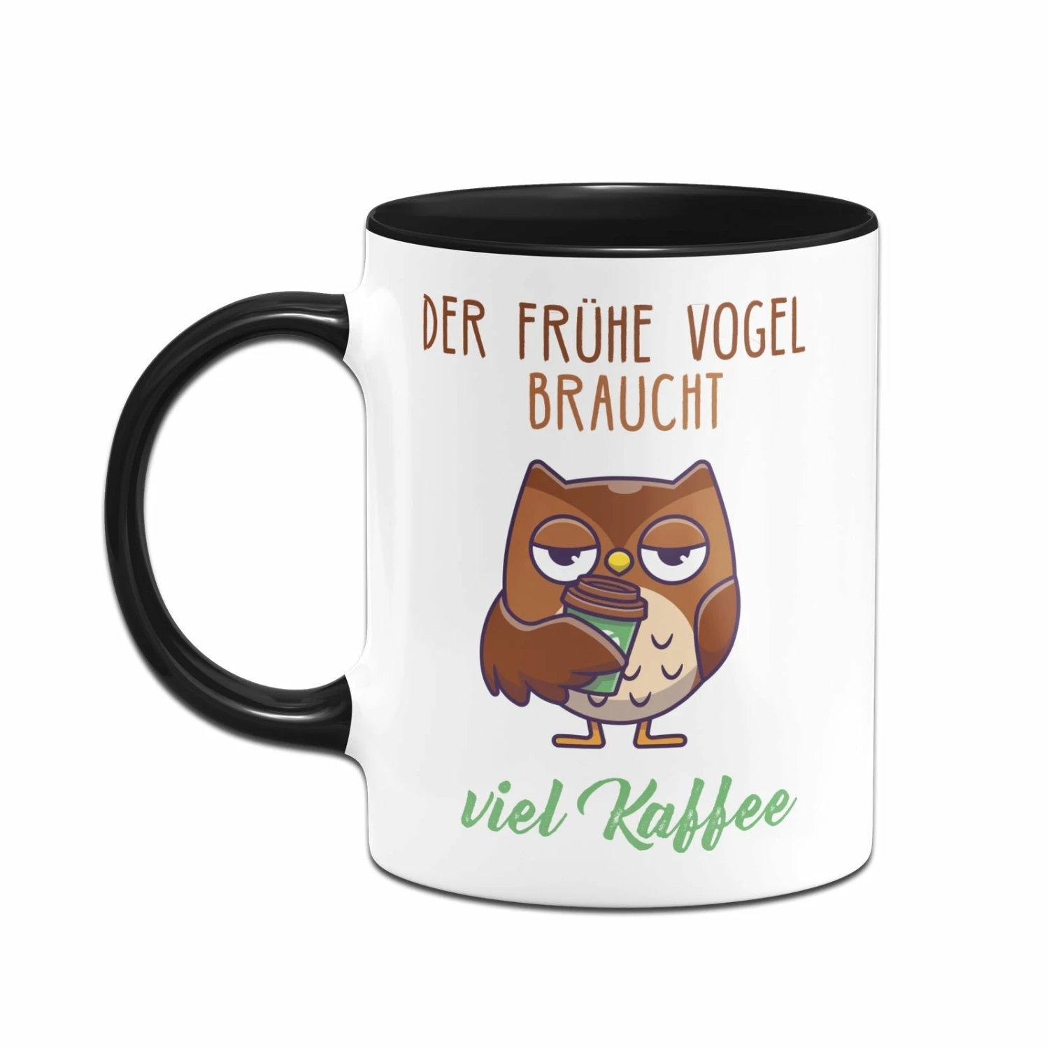 Tasse - Der Frühe Vogel Braucht Viel Kaffee. (Vogel Mit Kaffeebecher) 2 Tasse - Der Frühe Vogel Braucht Viel Kaffee. (Vogel Mit Kaffeebecher) – Bild 2