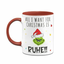 Tasse - Grinch - All I Want For Christmas Is Ruhe! (Gesicht) -Becher Geschäft bild tasse grinch all i want for christmas is ruhe gesicht 192689