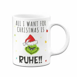 Tasse - Grinch - All I Want For Christmas Is Ruhe! (Gesicht) -Becher Geschäft bild tasse grinch all i want for christmas is ruhe gesicht 373697