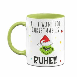 Tasse - Grinch - All I Want For Christmas Is Ruhe! (Gesicht) -Becher Geschäft bild tasse grinch all i want for christmas is ruhe gesicht 546599