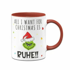 Tasse - Grinch - All I Want For Christmas Is Ruhe! (Gesicht) -Becher Geschäft bild tasse grinch all i want for christmas is ruhe gesicht 704151