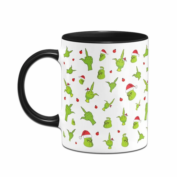 Tasse - Grinch Mit Gesicht Und Mittelfinger (Rundumdruck) 4 Tasse - Grinch Mit Gesicht Und Mittelfinger (Rundumdruck) – Bild 4