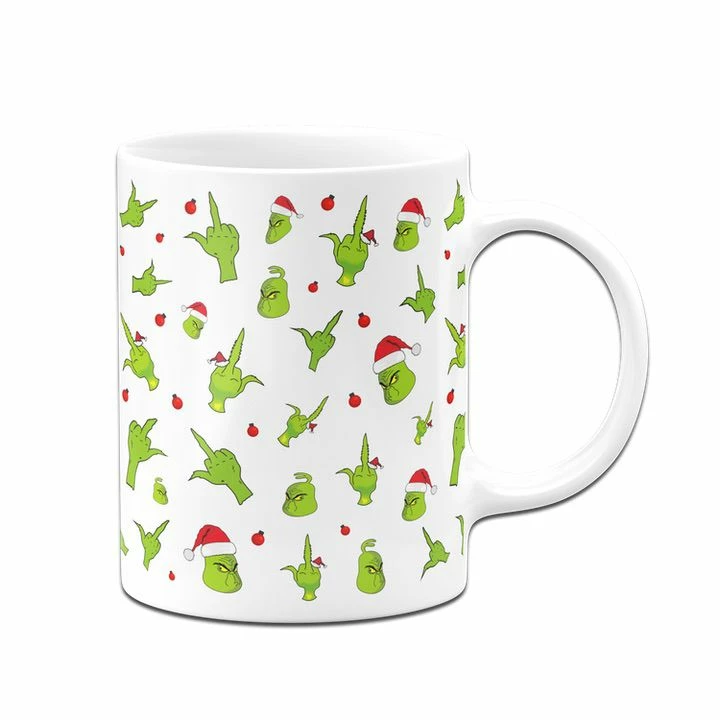 Tasse - Grinch Mit Gesicht Und Mittelfinger (Rundumdruck) 5 Tasse - Grinch Mit Gesicht Und Mittelfinger (Rundumdruck) – Bild 5