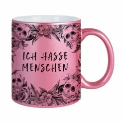 Tasse - Ich Hasse Menschen - Skull Statement Metallic-Edition