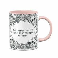 Tasse - Ich Trinke Kaffee, Um Sozial Verträglich Zu Sein. - Skull Statement -Becher Geschäft bild tasse ich trinke kaffee um sozial vertraglich zu sein skull statement 207780