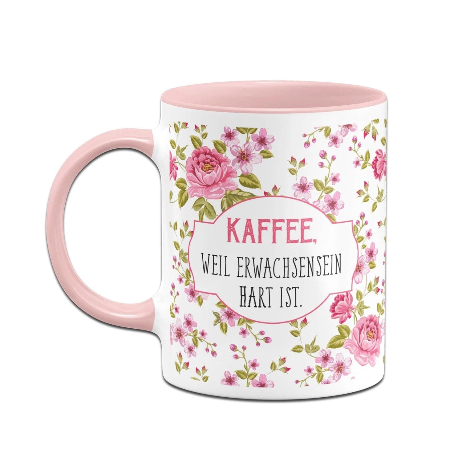 Tasse - Kaffee, Weil Erwachsensein Hart Ist. - Im Rundumdruck 2 Tasse - Kaffee, Weil Erwachsensein Hart Ist. - Im Rundumdruck – Bild 2
