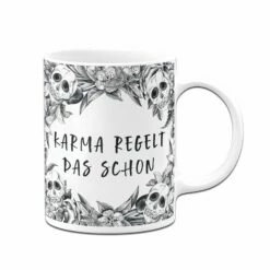Tasse - Karma Regelt Das Schon - Skull Statement 9 Tasse - Karma Regelt Das Schon - Skull Statement -Becher Geschäft bild tasse karma regelt das schon skull statement 360241
