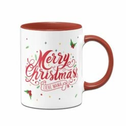 Tasse - Merry Christmas Liebe Mama - Stechpalme