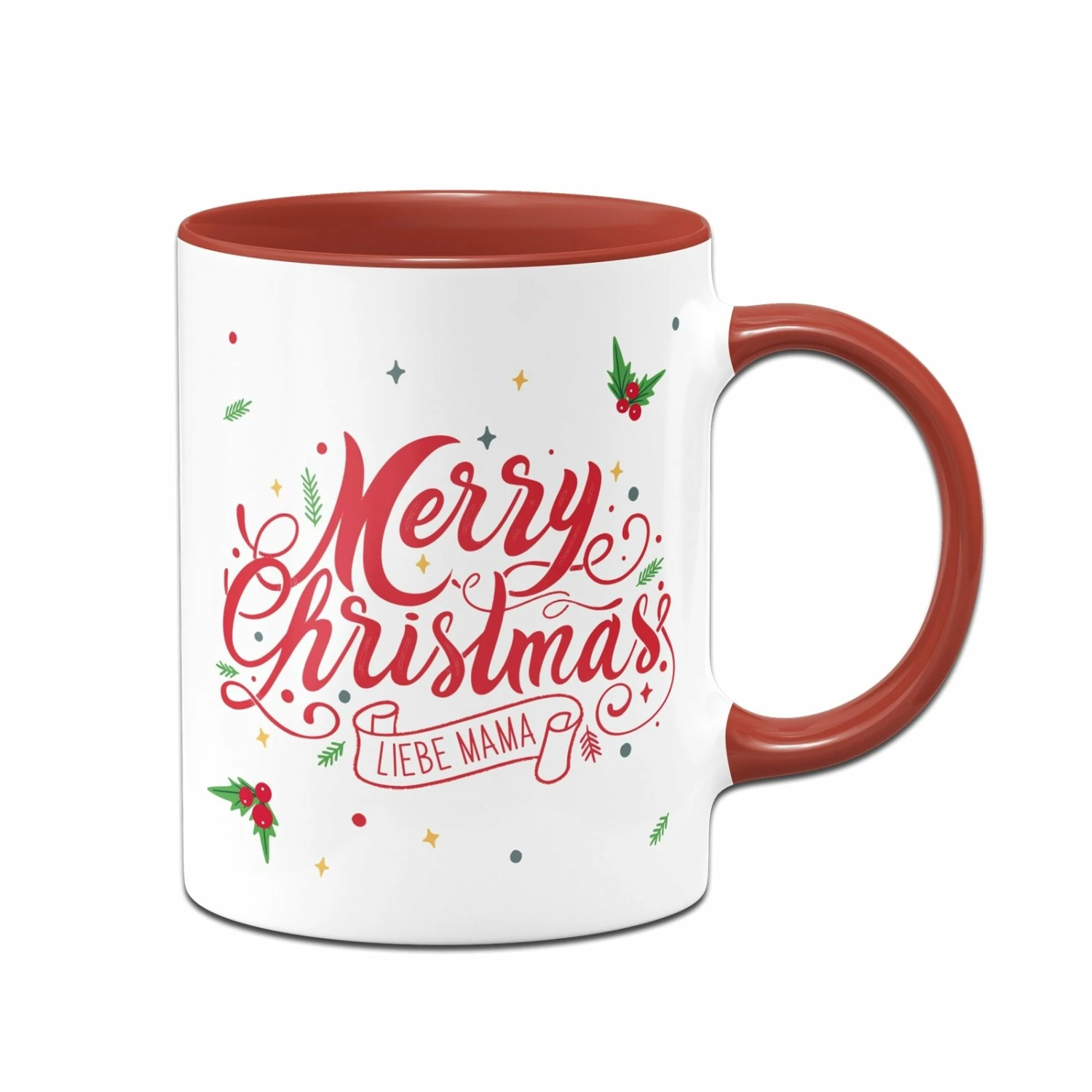 Tasse - Merry Christmas Liebe Mama - Stechpalme 1 Tasse - Merry Christmas Liebe Mama - Stechpalme