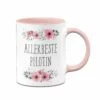 Tasse - Allerbeste Pilotin - Blumig